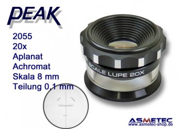 PEAK-Optics Messlupe 2055, 20fach, Skala 0,1 mm