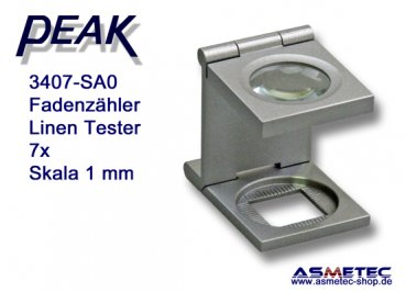 Peak 2003-3407-SA0, Fadenzähler, 7x - www.asmetec-shop.de, peak optics, PEAK-Lupe