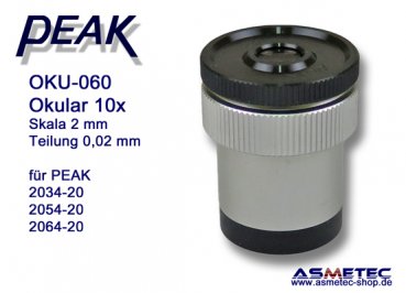PEAK OKU-060, eyepiece, 10x, scale 2 mm for Peak 2034, 2054, 2064 - www.asmetec-shop.de