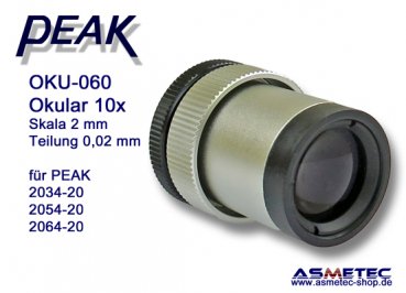 PEAK OKU-060, eyepiece, 10x, scale 2 mm for Peak 2034, 2054, 2064 - www.asmetec-shop.de
