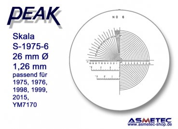Peak Ersatzskala 1975-6 für Messlupe 1975 - www.asmetec-shop.de, PEAK-Optics