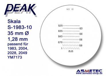 Peak Ersatzskala 1983-10 für Messlupe 1983 - www.asmetec-shop.de, PEAK-Optics