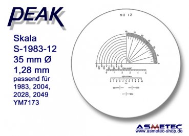 Peak Ersatzskala 1983-12 für Messlupe 1983 - www.asmetec-shop.de, PEAK-Optics