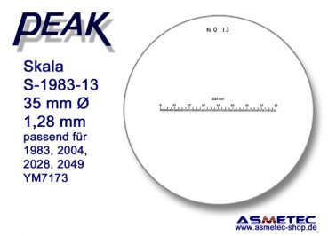 Peak Ersatzskala 1983-13 für Messlupe 1983 - www.asmetec-shop.de, PEAK-Optics