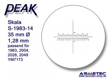 Peak Ersatzskala 1983-14 für Messlupe 1983 - www.asmetec-shop.de, PEAK-Optics