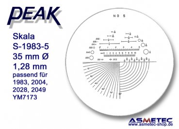 Peak Ersatzskala 1983-5 für Messlupe 1983 - www.asmetec-shop.de, PEAK-Optics