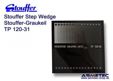 Stouffer TP120-31C, 31 step transmission projection step wedge, increment 0.10, calibrated