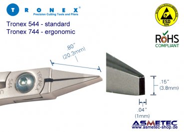 Tronex 544 - flat nose plier, wide - www.asmetec-shop.de
