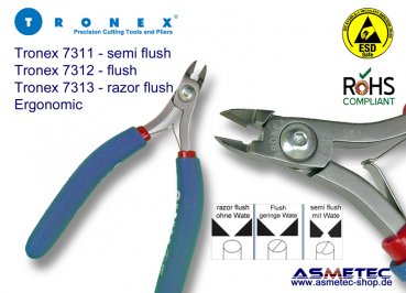 Tronex 7313 - Mini Oval Cutter, ergonomic - Razor Flush