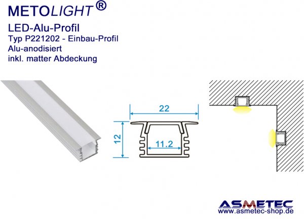Aluminium-LED-Einbauprofil - www.asmetec-shop.de