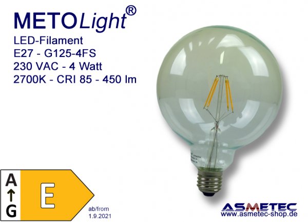 METOLIGHT LED-Filament-Lampe, 6 Watt, LED-Fadenlampe