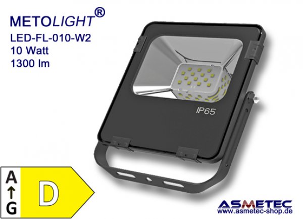 METOLIGHT LED Flood Light FL-010-W2, 10 Watt, 1300 lm, IP65 - www.asmetec-shop.de