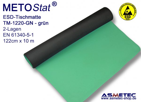 ESD-Table-Mat TM-1220-GN, solder proof, antistatic table mat, dissipative