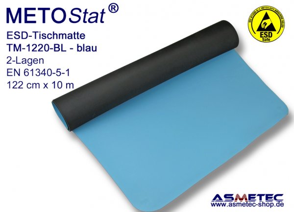 ESD-Table-Mat TM-1220-BL, solder proof, antistatic table mat, dissipative