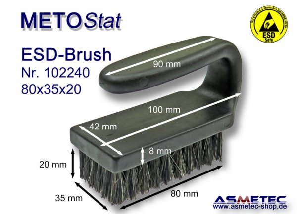Metostat ESD-Bürste 803520B, antistatisch, leitfähig - www.asmetec-shop.de