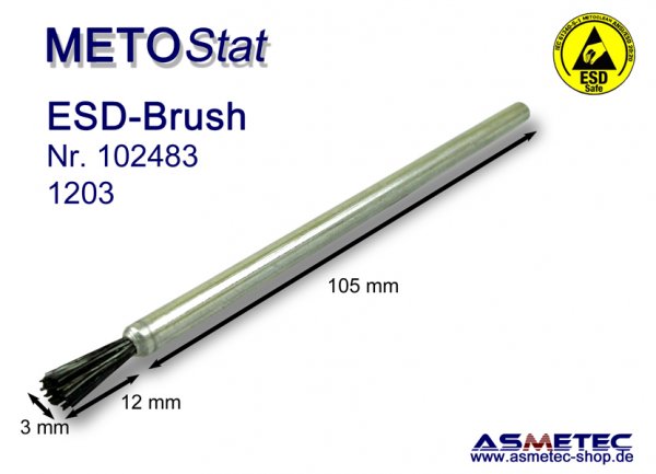 Metostat ESD-Brush 1203G, antistatic, dissipative - www.asmetec-shop.de