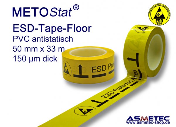 Metostat ESD PVC glue tape, yellow, floor marking tape