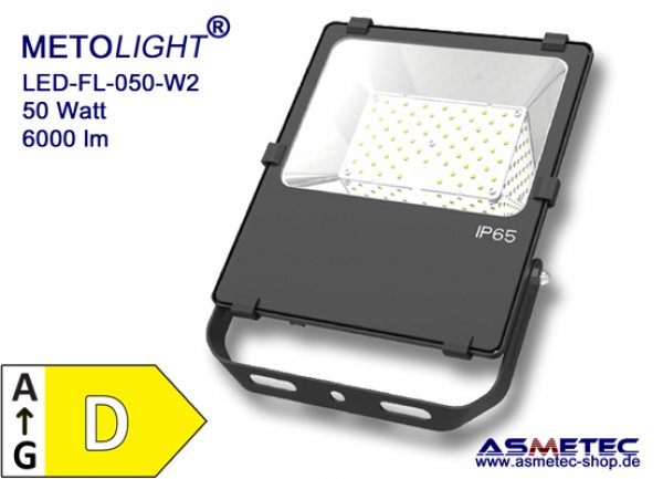 METOLIGHT LED Flood Light FL-050-W2, 50 Watt, 6200 lm, IP65 - www.asmetec-shop.de