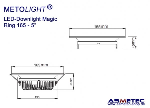 LED Downlight METOLIGHT-Magic - luminaire ring 165 mm, white