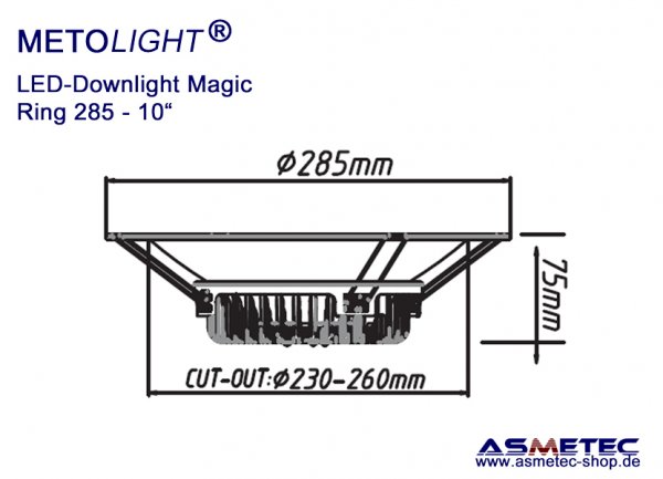 LED Downlight METOLIGHT-Magic - luminaire ring 285 mm, white