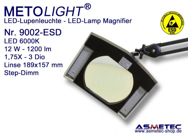 Metolight ESD LED Lamp Magnifier 9002