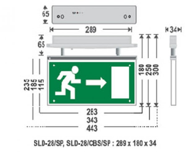 LED emergency luminaire LES-34-SLD-SP