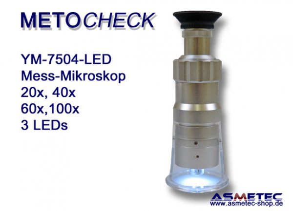Metocheck YM7504-40-LED, scale microscope with LED - www.asmetec-shop.de