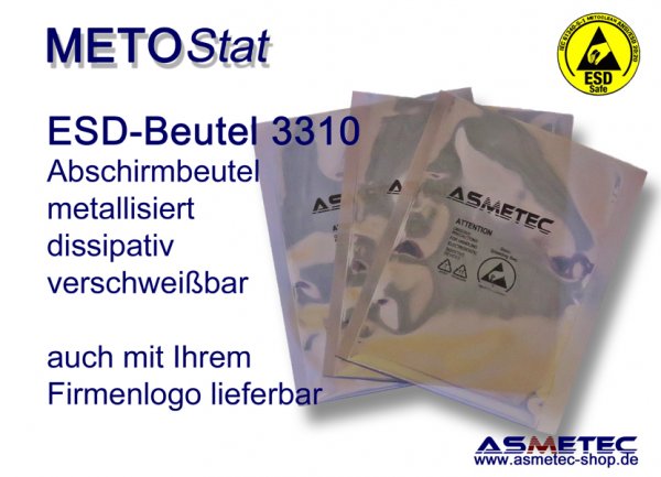 Metostat ESD shielding bag 3310, sealable - www.asmetec-shop.de