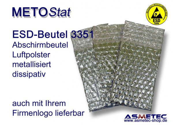 Metostat ESD shielding bag 3351, bubble foil - www.asmetec-shop.de