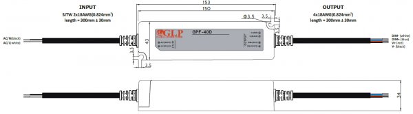 LED-driver GLP - GPF-40D-700, 700 mA, 42 Watt , dimmable- www.asmetec-shop.de