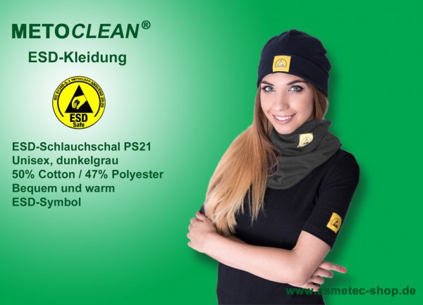 METOCLEAN ESD Schlauchschal PS21-DGR, dunkelgrey