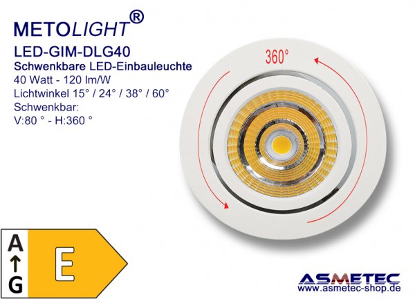 METOLIGHT LED Gimbal lamp, 40 Watt - www.asmetec-shop.de