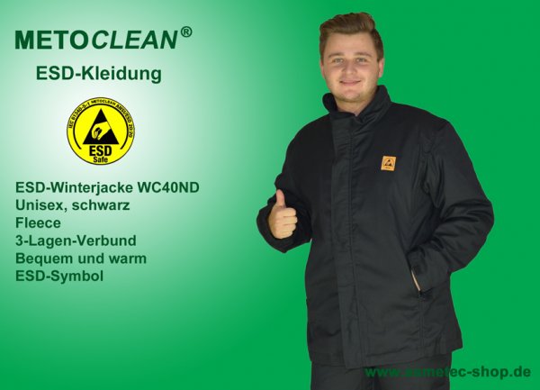 METOCLEAN ESD-KL-winterjacket-WC-40ND-SW, black