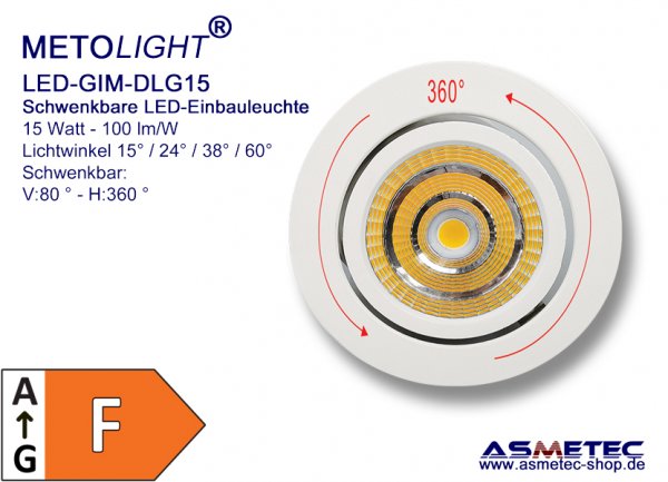 METOLIGHT LED Gimbal lamp, 15 Watt - www.asmetec-shop.de