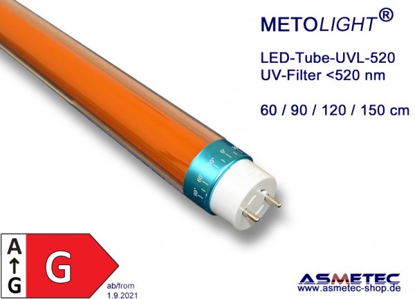 METOLIGHT LED-tube UVL-520, yellow room, A+ - wwww.asmetec-shop.de