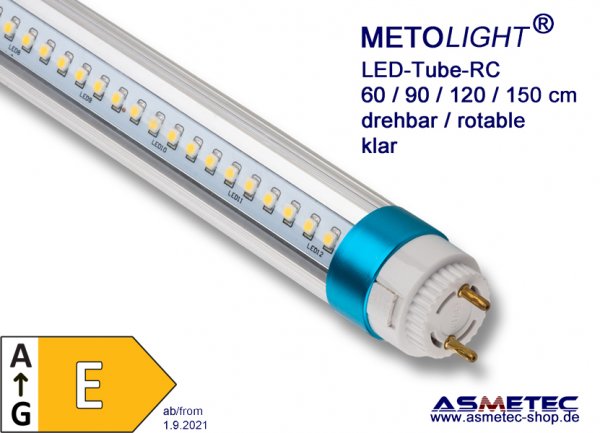 METOLIGHT LED-Röhre VDE-RC 120 cm, 18 Watt, 2500 lm, 5000K, klar, A++ - www.asmetec-shop.de