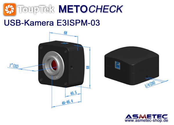 Touptek USB-camera  E3ISPM-03-GS, 3MP - www.asmetec-shop.de