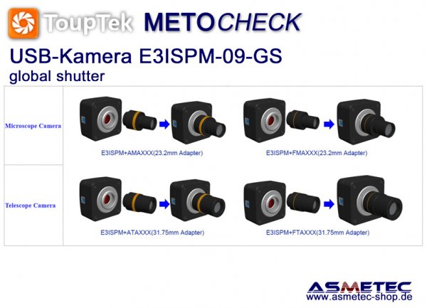 Touptek USB-Kamera  E3ISPM-09-GS, 9MP - www.asmetec-shop.de