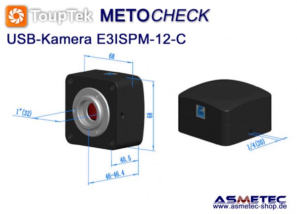 Touptek USB-camera  E3ISPM-12C, 12MP - www.asmetec-shop.de