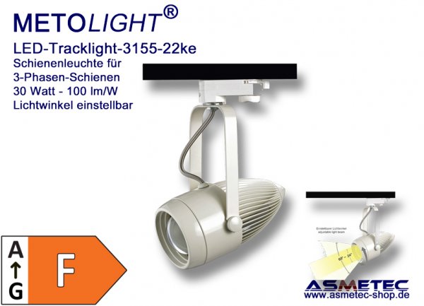 LED tracklight 3155-22Ka-20, 20 Watt - www.asmetec-shop.dea