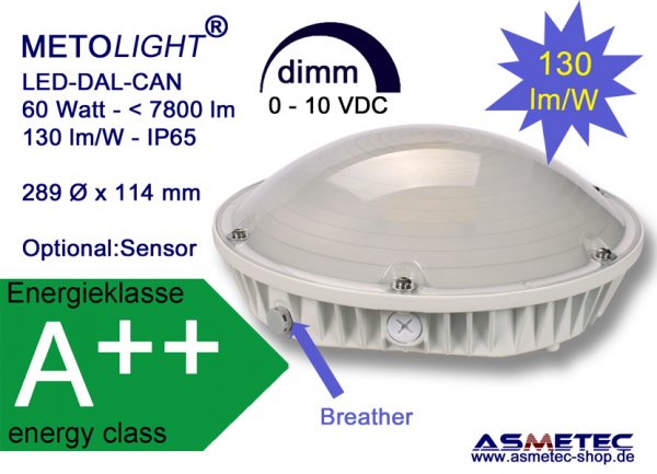 Metolight LED-canopy light-IP65, 60 Watt - www.asmetec-shop.de