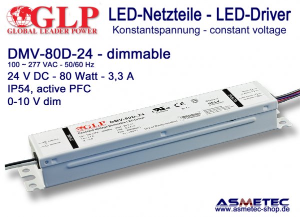 LED-driver GLP - DMV-80D-24, 24 VDC, 80 Watt - www.asmetec-shop.de