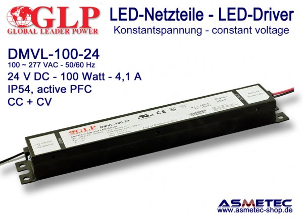 LED-driver GLP - DMVL-100-24, 24 VDC, 100 Watt - www.asmetec-shop.de