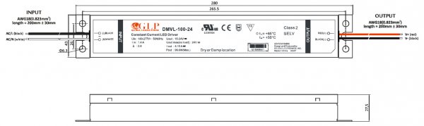 LED-driver GLP - DMVL-100-24, 24 VDC, 100 Watt - www.asmetec-shop.de
