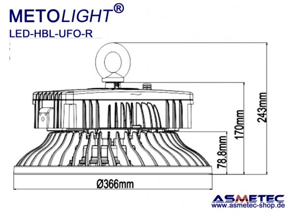 Metolight Highbay light HBL-UFO-S-200, IP65 - www.asmetec-shop.de