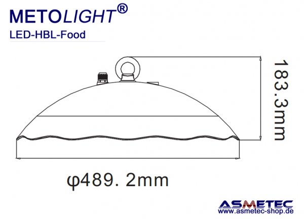 Metolight Hallenleuchte HBL-UFO-Food-100, 100 W, IP66 - www.asmetec-shop.de