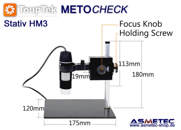 Stand HM3 for Touptek HCAM-2, 2MP - www.asmetec-shop.de