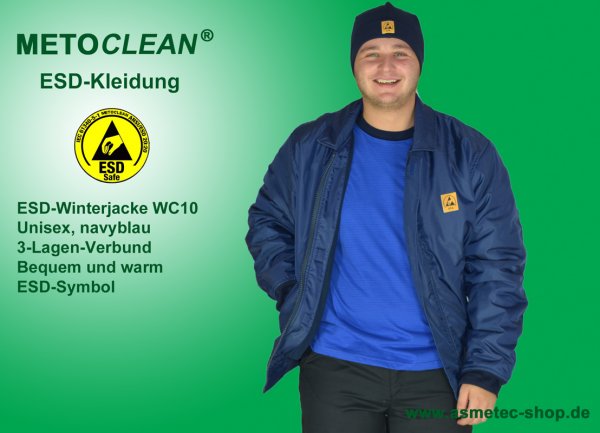 METOCLEAN ESD-KL-winterjacket-WC-10-NB, navy blue