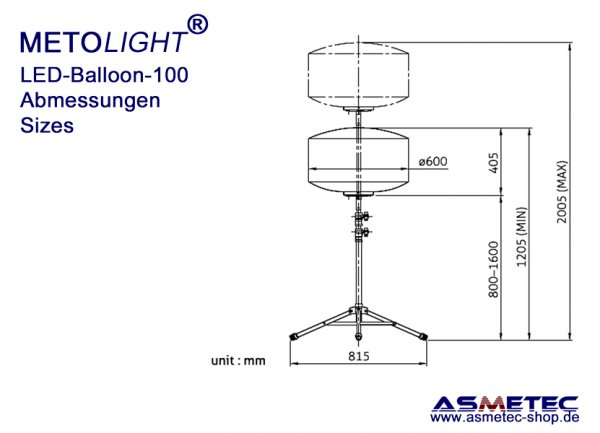 METOLIGHT LED-Ballon-Leuchte 100 Watt - www.asmetec-shop.de