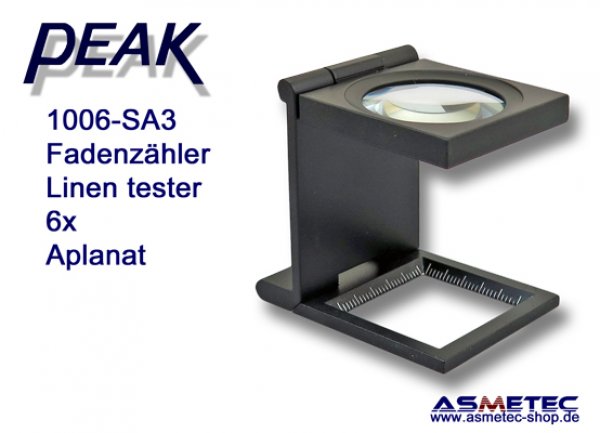 PEAK 1006-SA3 Fadenzähler 6x, www.asmetec-shop.de, peak optics, PEAK-Lupe